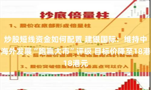 炒股短线资金如何配置 建银国际：维持中国海外发展“跑赢大市”评级 目标价降至18港元